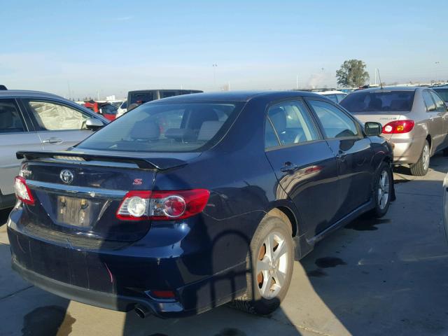 2T1BU4EE9CC817289 - 2012 TOYOTA COROLLA BA BLUE photo 4