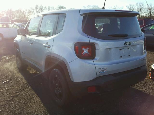 ZACCJBAT8GPD47353 - 2016 JEEP RENEGADE S SILVER photo 3