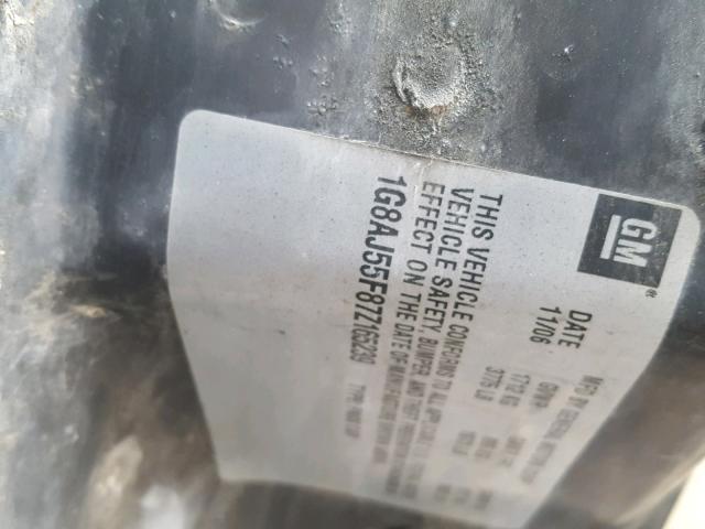 1G8AJ55F87Z165239 - 2007 SATURN ION LEVEL TAN photo 10