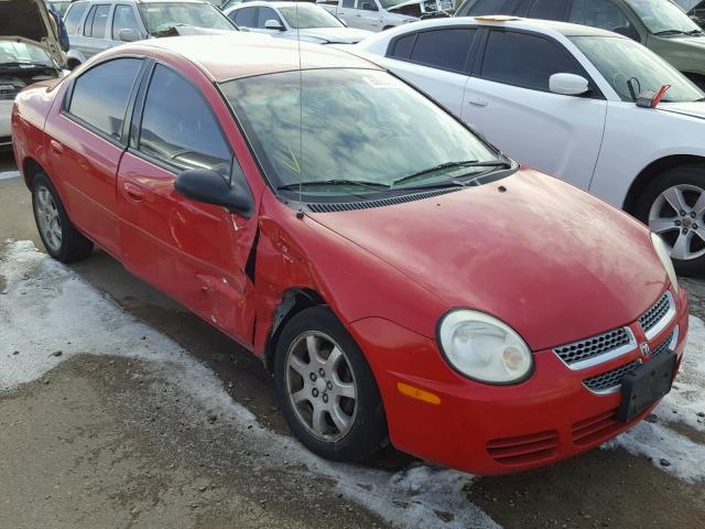 1B3ES56C65D220825 - 2005 DODGE NEON SXT RED photo 1