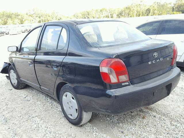 JTDBT123120219548 - 2002 TOYOTA ECHO BLACK photo 3