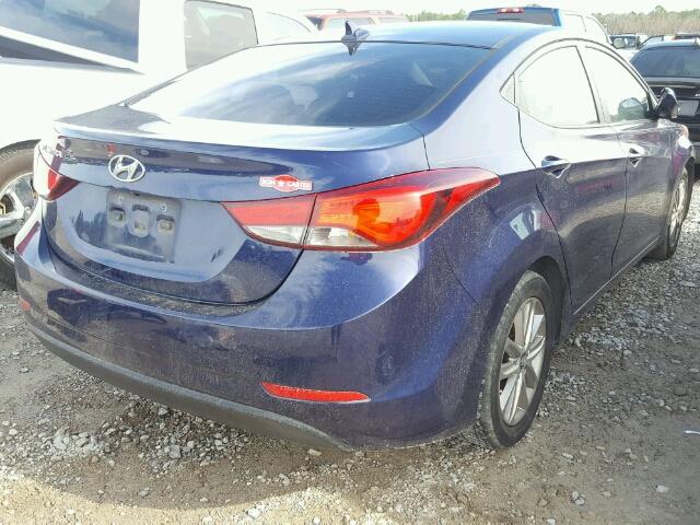 5NPDH4AE0EH477355 - 2014 HYUNDAI ELANTRA SE BLUE photo 4