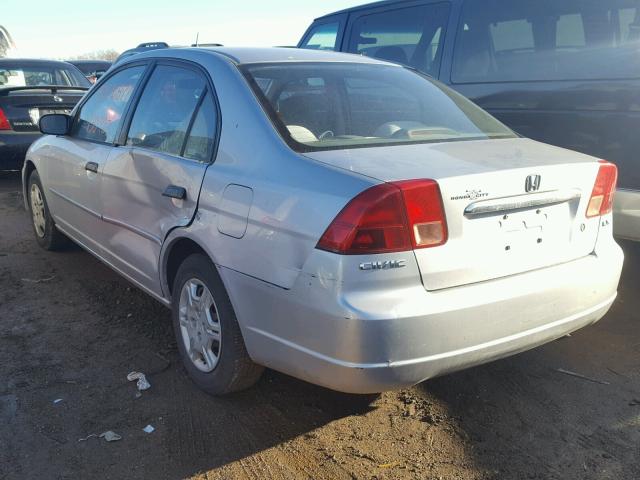 1HGES16511L064297 - 2001 HONDA CIVIC LX SILVER photo 3