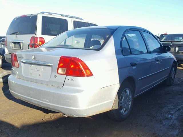 1HGES16511L064297 - 2001 HONDA CIVIC LX SILVER photo 4