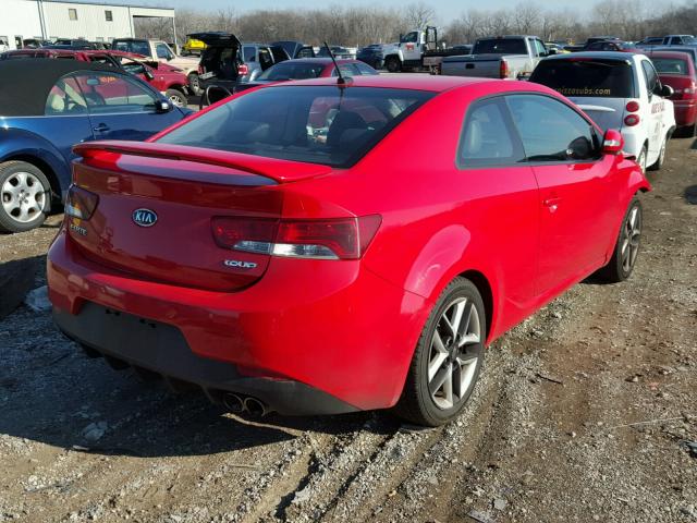 KNAFW6A35A5206257 - 2010 KIA FORTE SX RED photo 4