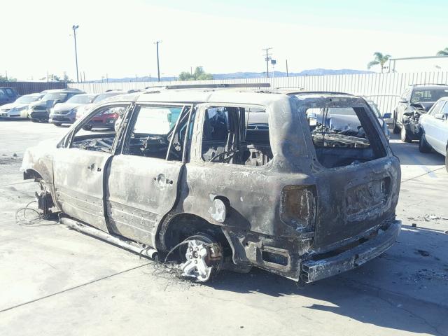 2HKYF184X4H564701 - 2004 HONDA PILOT EX BURN photo 3