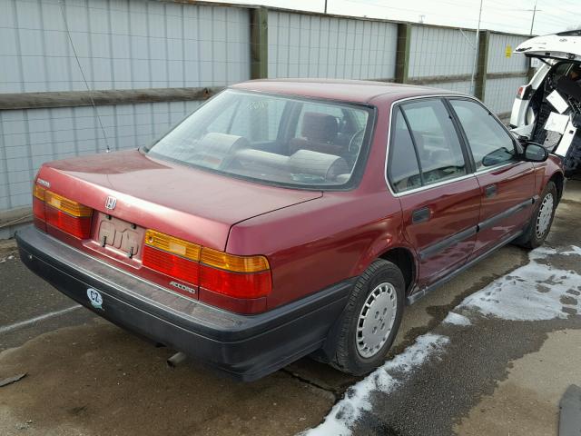 1HGCB7543MA205857 - 1991 HONDA ACCORD DX RED photo 4