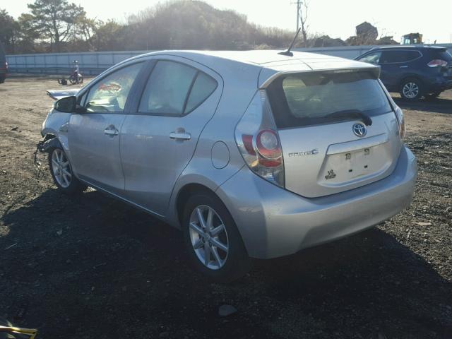 JTDKDTB35C1519677 - 2012 TOYOTA PRIUS C SILVER photo 3