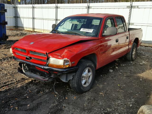 1B7GL2AN7YS685402 - 2000 DODGE DAKOTA QUA RED photo 2