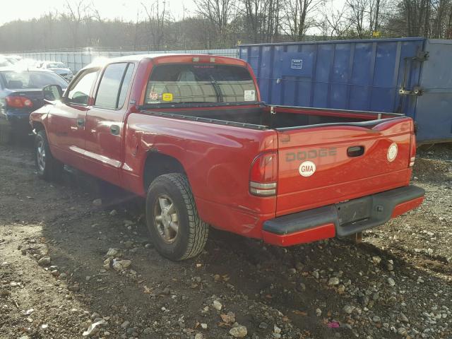 1B7GL2AN7YS685402 - 2000 DODGE DAKOTA QUA RED photo 3