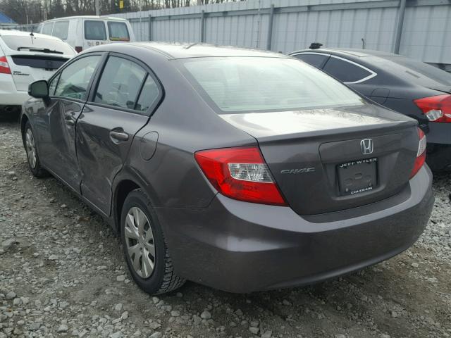 19XFB2F5XCE108771 - 2012 HONDA CIVIC LX BROWN photo 3