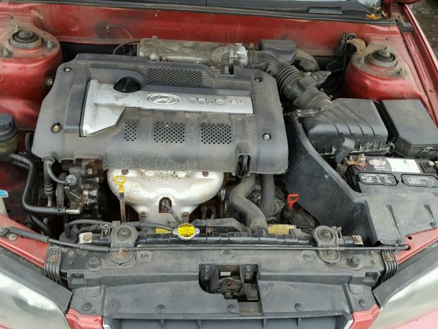 KMHDN46D34U740897 - 2004 HYUNDAI ELANTRA GL RED photo 7