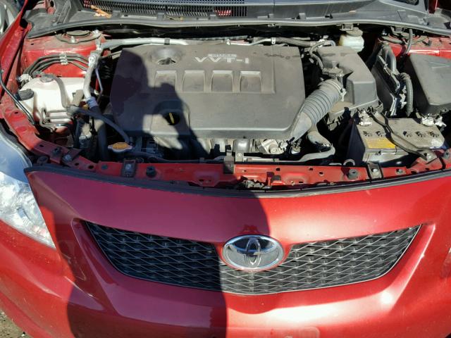 JTDBU4EE1AJ074497 - 2010 TOYOTA COROLLA BA RED photo 7