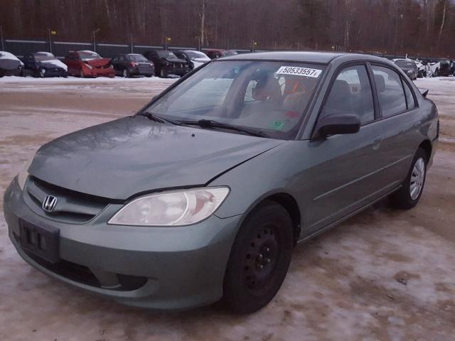 2HGES15584H568249 - 2004 HONDA CIVIC LX GREEN photo 2