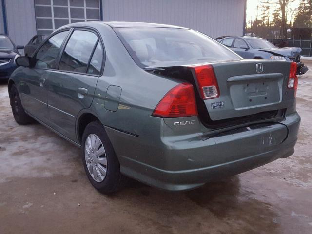 2HGES15584H568249 - 2004 HONDA CIVIC LX GREEN photo 3