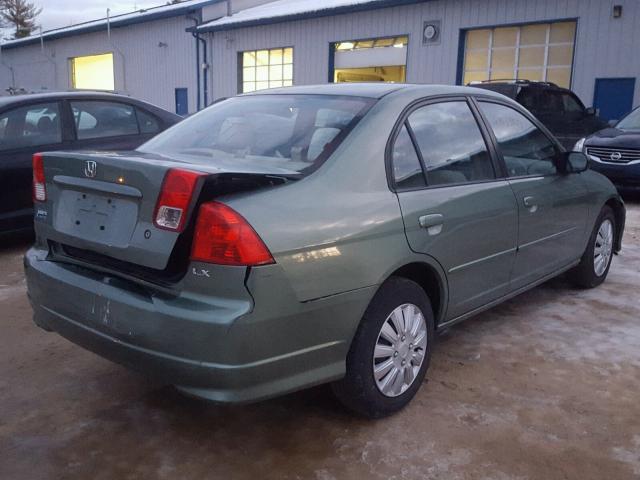 2HGES15584H568249 - 2004 HONDA CIVIC LX GREEN photo 4