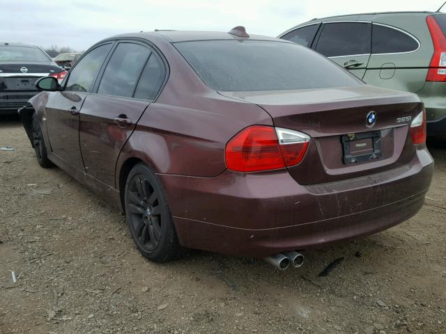 WBAVB17576NK38766 - 2006 BMW 325 I AUTO MAROON photo 3