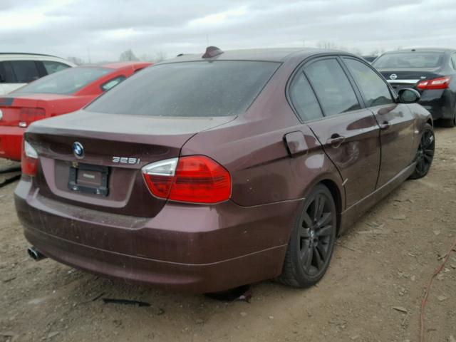 WBAVB17576NK38766 - 2006 BMW 325 I AUTO MAROON photo 4