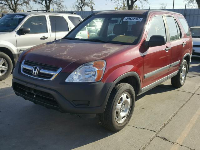 JHLRD68443C015483 - 2003 HONDA CR-V LX BURGUNDY photo 2