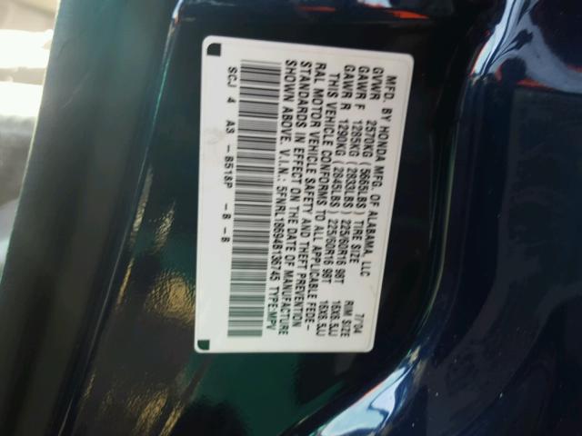 5FNRL18694B136745 - 2004 HONDA ODYSSEY EX BLUE photo 10