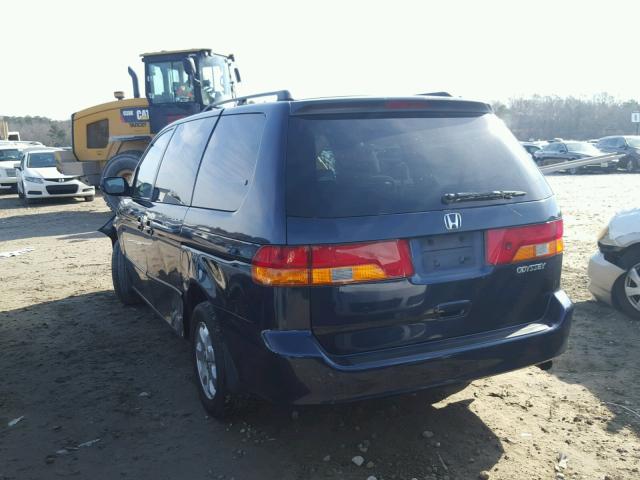 5FNRL18694B136745 - 2004 HONDA ODYSSEY EX BLUE photo 3