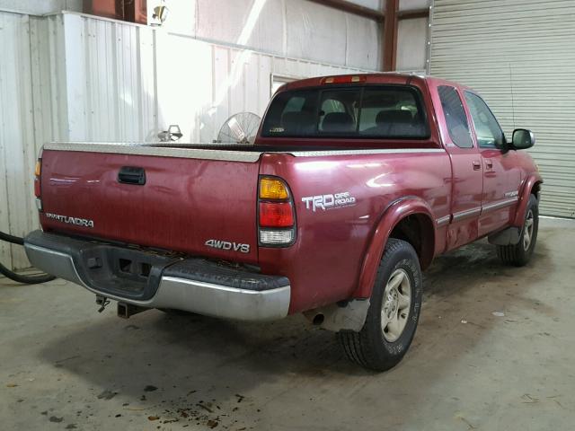 5TBBT4813YS098009 - 2000 TOYOTA TUNDRA ACC RED photo 4