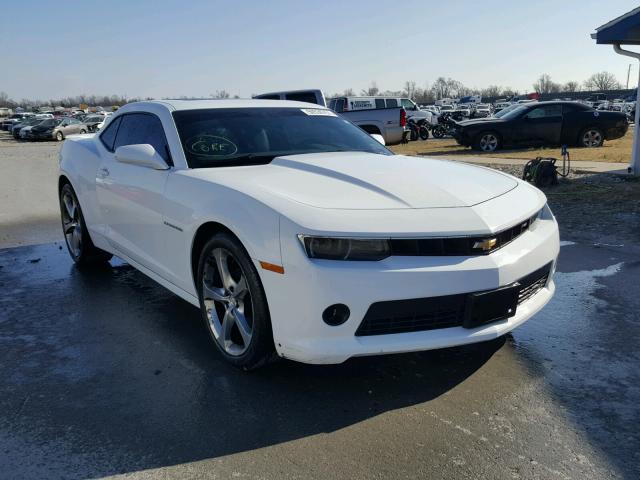 2G1FB1E37E9315722 - 2014 CHEVROLET CAMARO LT WHITE photo 1