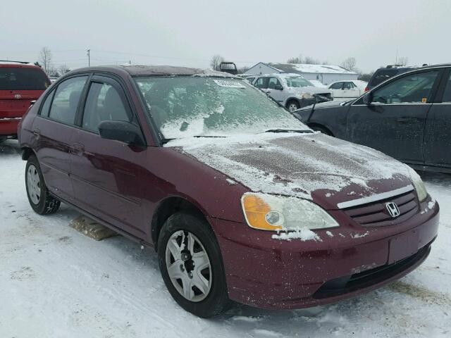 2HGES16593H558438 - 2003 HONDA CIVIC LX MAROON photo 1