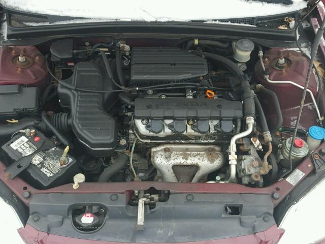 2HGES16593H558438 - 2003 HONDA CIVIC LX MAROON photo 7