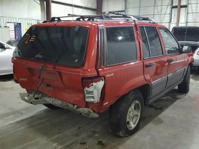 1J4GZ58S8VC523497 - 1997 JEEP GRAND CHER RED photo 4