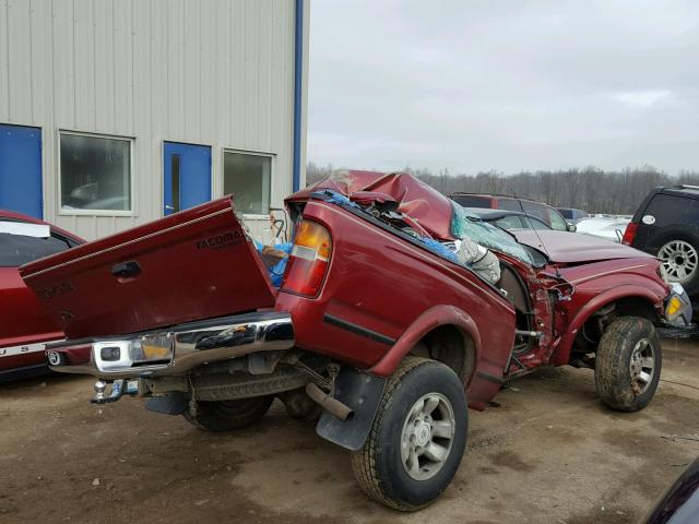 4TASM92N7WZ138225 - 1998 TOYOTA TACOMA XTR RED photo 4