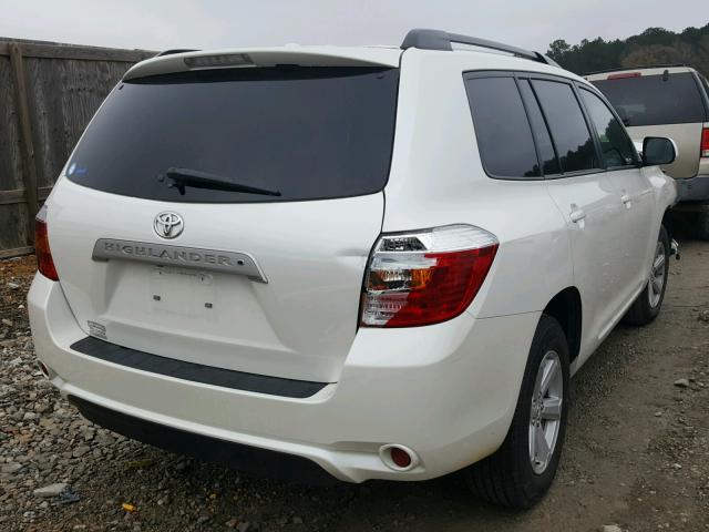 5TDKK3EH4AS020320 - 2010 TOYOTA HIGHLANDER WHITE photo 4