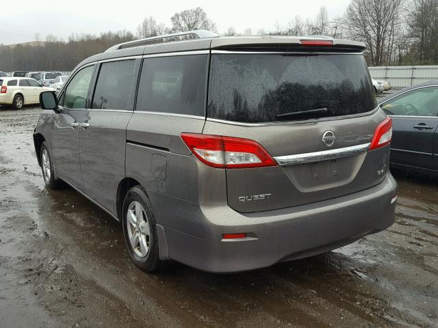 JN8AE2KP5F9127332 - 2015 NISSAN QUEST S GRAY photo 3