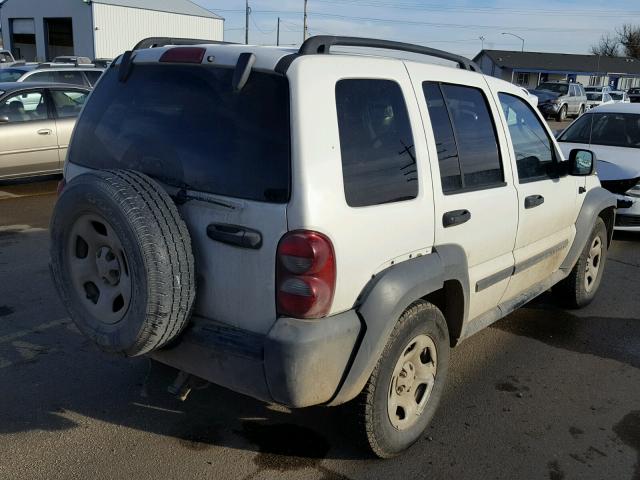 1J4GL48K15W541091 - 2005 JEEP LIBERTY SP WHITE photo 4