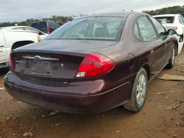 1FAFP522XYA221960 - 2000 FORD TAURUS LX RED photo 4