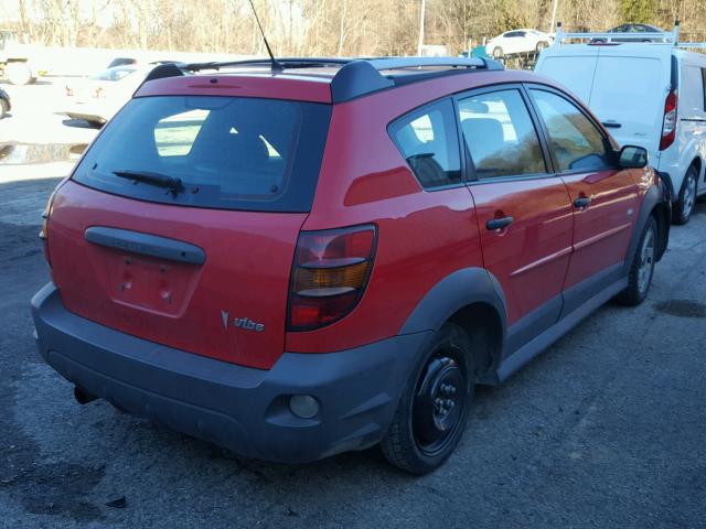 5Y2SL62884Z413128 - 2004 PONTIAC VIBE RED photo 4