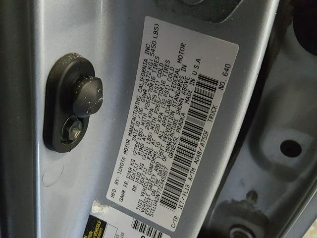 5TELU42N77Z345957 - 2007 TOYOTA TACOMA DOU SILVER photo 10