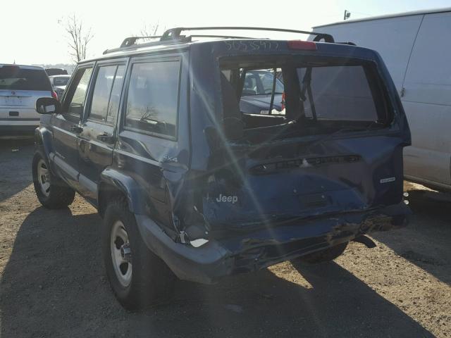 1J4FF48S51L582192 - 2001 JEEP CHEROKEE S BLUE photo 3