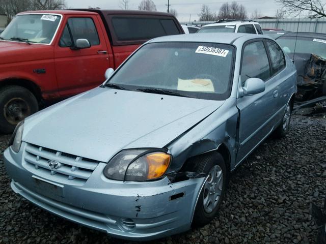 KMHCG35C95U326677 - 2005 HYUNDAI ACCENT GS BLUE photo 2