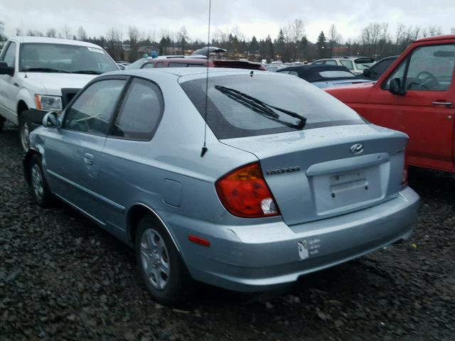 KMHCG35C95U326677 - 2005 HYUNDAI ACCENT GS BLUE photo 3