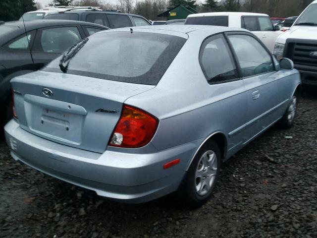 KMHCG35C95U326677 - 2005 HYUNDAI ACCENT GS BLUE photo 4