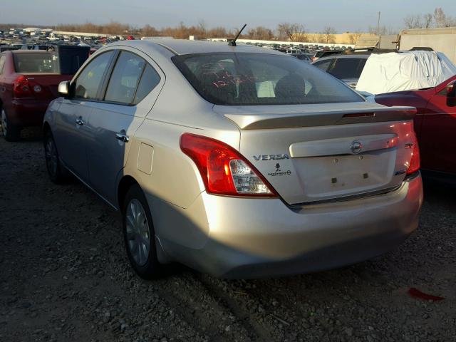 3N1CN7AP0EL829828 - 2014 NISSAN VERSA S SILVER photo 3