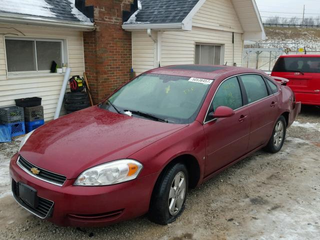 2G1WT58K181297616 - 2008 CHEVROLET IMPALA LT RED photo 2