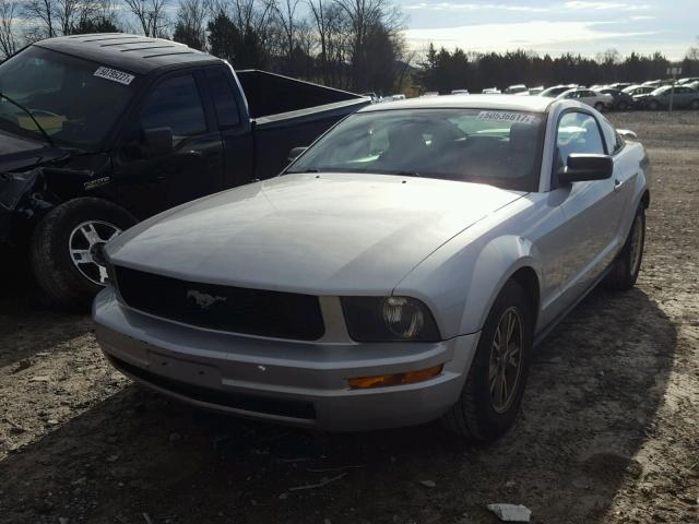 1ZVFT80NX55124134 - 2005 FORD MUSTANG SILVER photo 2