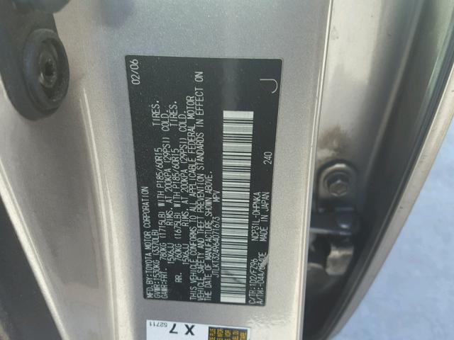 JTLKT324964071673 - 2006 TOYOTA SCION XB Gris foto 10