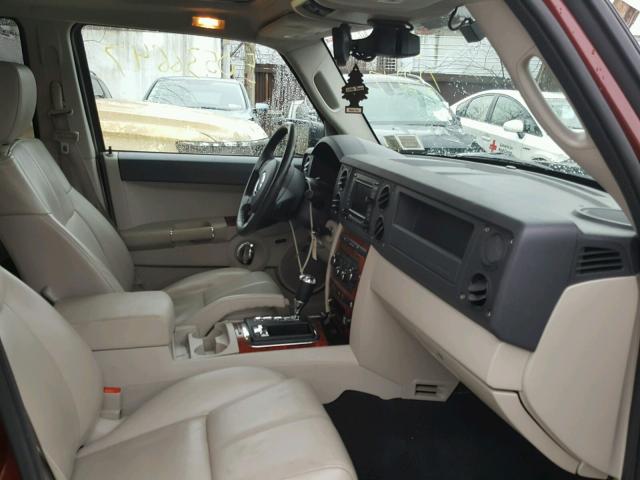 1J8HG58297C587124 - 2007 JEEP COMMANDER წითელი ფოტო 5