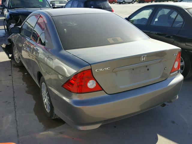 1HGEM22915L053671 - 2005 HONDA CIVIC EX GRAY photo 3