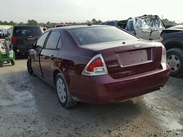 3FAHP06Z77R190660 - 2007 FORD FUSION S MAROON photo 3