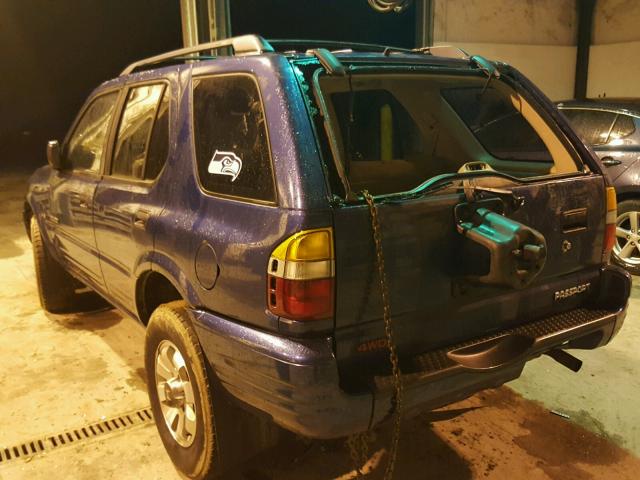 4S6DM58W214401879 - 2001 HONDA PASSPORT E BLUE photo 3