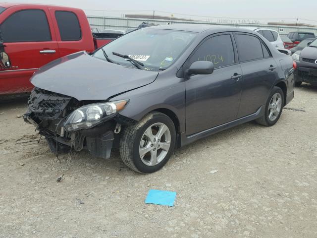 5YFBU4EE0DP081568 - 2013 TOYOTA COROLLA BA GRAY photo 2